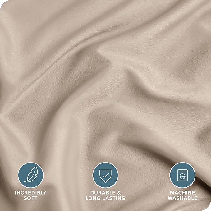 Bare Home Bedding Duvet Cover Queen Size - Premium 1800 Super Soft Collection - Lightweight, Cooling - Soft Breathable Bedding Duvet Cover (Queen, Pebble)