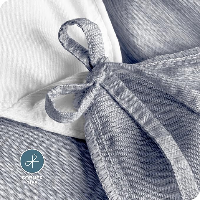 Bare Home Bedding Duvet Cover King Size - Premium 1800 Super Soft Collection - Lightweight, Cooling - Soft Breathable Bedding Duvet Cover (King, Heathered Midnight Blue)