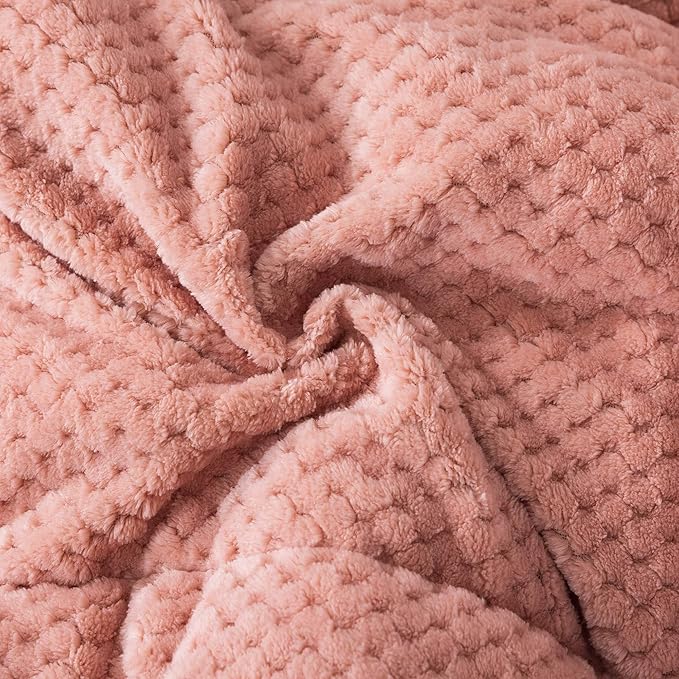 KASENTEX Super Ultra Sof Luxury Plush Sherpa Comforter, Cozy Reversible Fleece - Goose Down Alternative, Machine Washable Bedding, Sunset Rose Pink, Twin/Twin XL Size