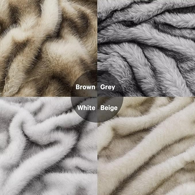 Heated Electric Blanket Twin, Octrot 60"X80" Faux Fur Heating Blanket Luxury Christmas Gifts Heavy Plush with 10 Heats Levels & 8 Hours Auto Off,Super Cozy Warm Fuzzy,Fluffy Decor Winter Warming,White