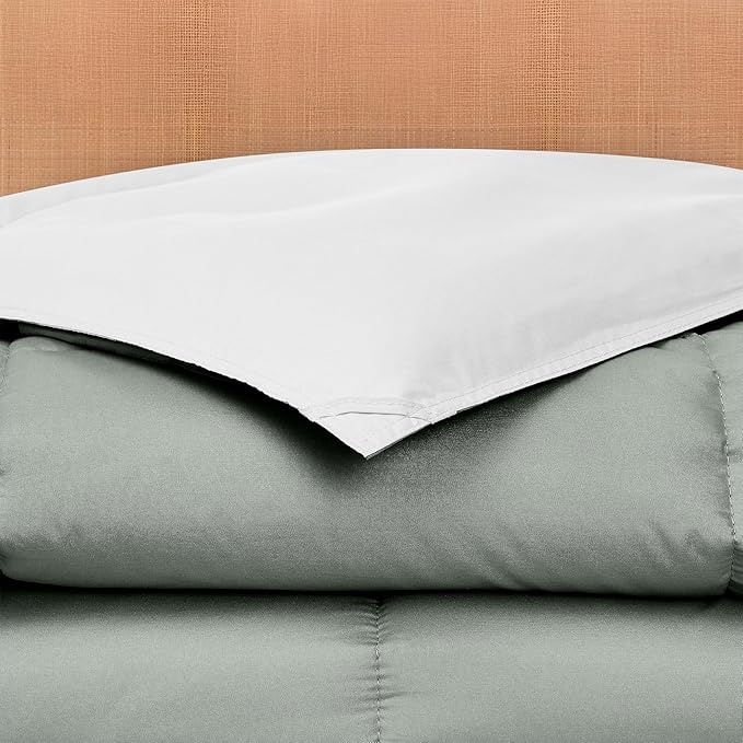 Modern Threads Down Alternative Reversible Comforter White/Gray Twin