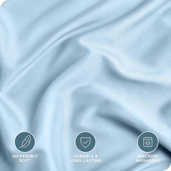 Bare Home Bedding Duvet Cover Queen Size - Premium 1800 Super Soft Collection - Lightweight, Cooling Duvet Cover - Soft Breathable Bedding (Queen, Light Blue)