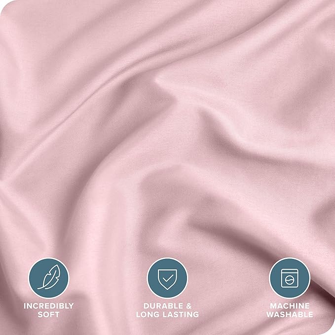 Bare Home Bedding Duvet Cover California King Size - Premium 1800 Super Soft Collection - Lightweight, Cooling - Soft Breathable Bedding Duvet Cover (Cal King, Dusty Pink)