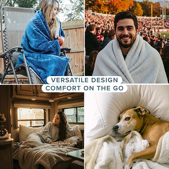 Bare Home Sherpa Fleece Blanket - King Size - Blanket for Bed, Sofa, and Couch - Warm & Lightweight - Fluffy & Soft - Reversible (King, Light Grey)