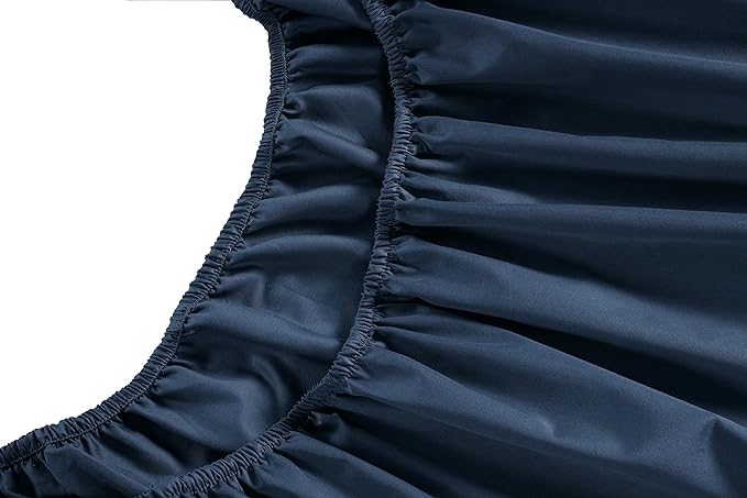 LANE LINEN Full Size Bed Sheet Set – 450 Thread Count 100% Cotton Cooling Sheets, Soft Sateen Weave, 15” Deep Pocket Fully Elasticized Fitted Sheet, Fade-Resistant Hotel Bedding, Estate Blue
