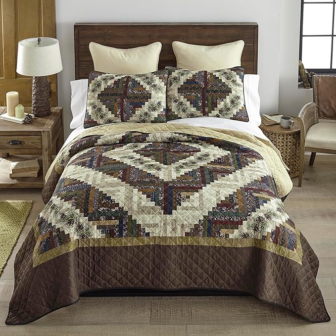 Donna Sharp King Bedding Set - 3 Piece - Whitley Lightweight Quilt Set with King Quilt and Two King Size Pillow Shams - Machine Washable