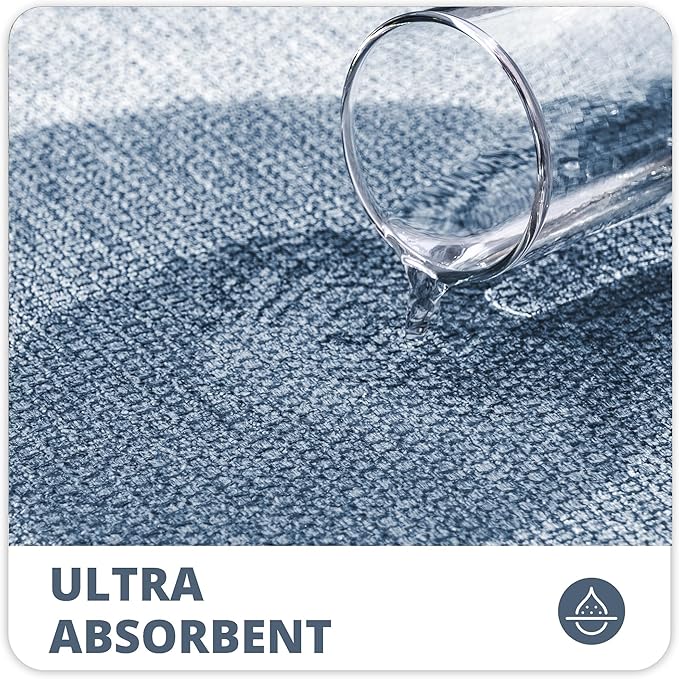 Bath Mat,Ultra Thin Bathroom Runner Rugs,Large Bath Mats for Bathroom,Quick Dry,Non-Slip,Machine Washable,Low Pile,Bath Rug,Shower Outside,Sink,Home Decor Accessories.Blue,1'5"x4'11"（17x59inch）