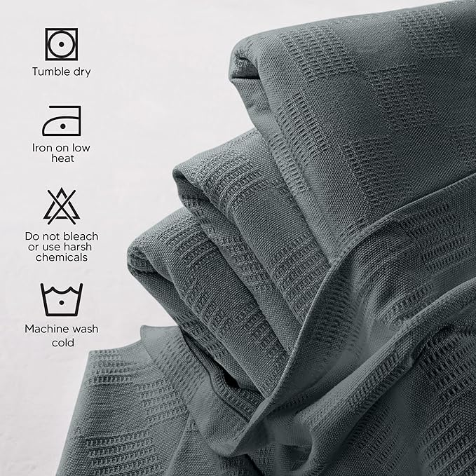 Utopia Bedding Smoke Gray 100% Cotton Blanket [Twin Size - 90x72 Inch] 350GSM Lightweight, Soft and Breathable Thermal Dorm Bed Blanket for All Seasons