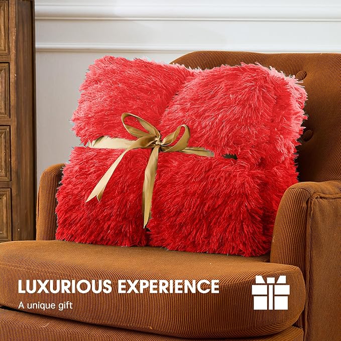 Heated Electric Blanket Throw,Warm Winter Birthday Gifts for Women Her Grandma-Faux Fur with Soft Sherpa,10 Heat Settings,5 Time Settings with Fast Heating, 50x60, Ruby Wine