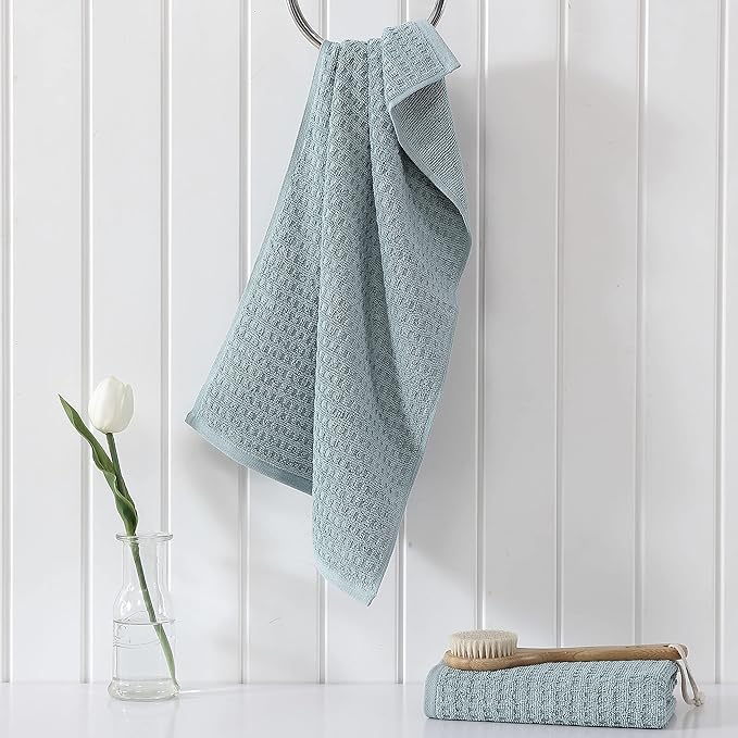 Tommy Bahama- Hand Towel Set, Highly Absorbent Cotton Bathroom Decor, Low Linting & Fade Resistant (Northern Pacific Turquoise, 2 Piece)