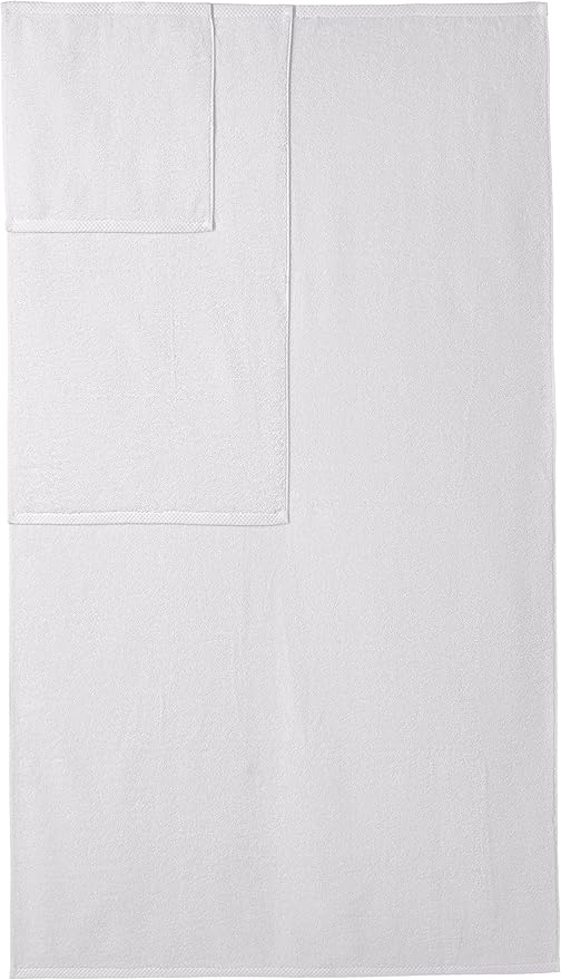 Amazon Basics 100% Cotton Soft Quick-Dry Bath Towel Set, 8-Piece, White, 10" x 7" (Pack of 6)