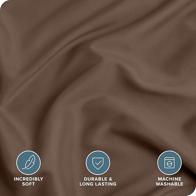 Bare Home Bedding Duvet Cover Extra Long Size - Premium 1800 Super Soft Collection - Lightweight, Cooling - Soft Breathable Bedding Duvet Cover (Twin/Twin XL, Cocoa)