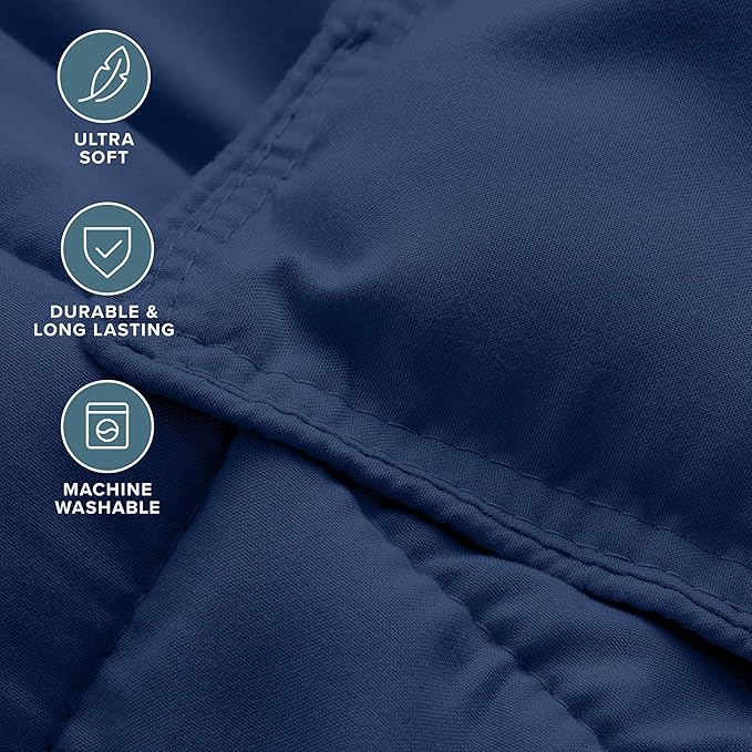 Bare Home Comforter Set - King/California King Size - Ultra-Soft - Goose Down Alternative - Premium 1800 Series - All Season Warmth (King/Cal King, Dark Blue)