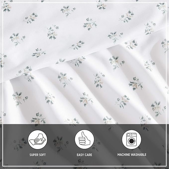 Wrangler - Twin Bed Sheets, Ultra-Soft & Lightweight Bedding with Matching Pillowcase, Lightweight Bed Set for All Season Comfort, Oeko-Tex Certified (Sketchy Ditsy Green)