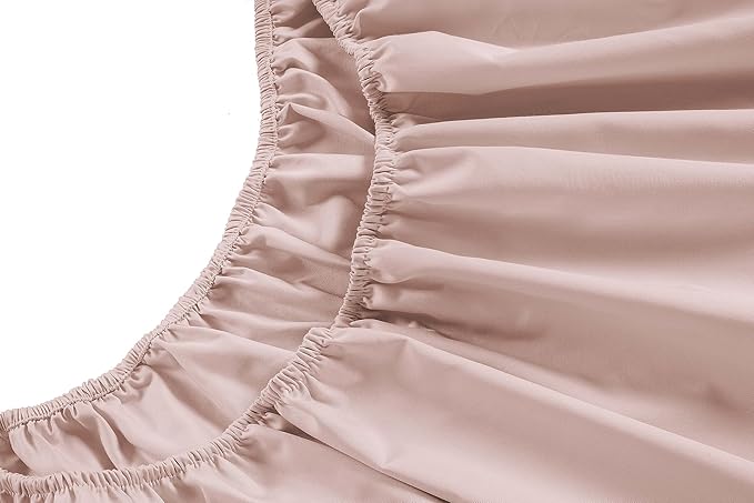 LANE LINEN King Size Bed Sheets – 450 Thread Count Long-Staple 100% Cotton, Naturally Cooling Sheets King Size, Value for Money Bedding, Low Pill & Fade Resistant, 15" Deep Pocket – Sepia Rose
