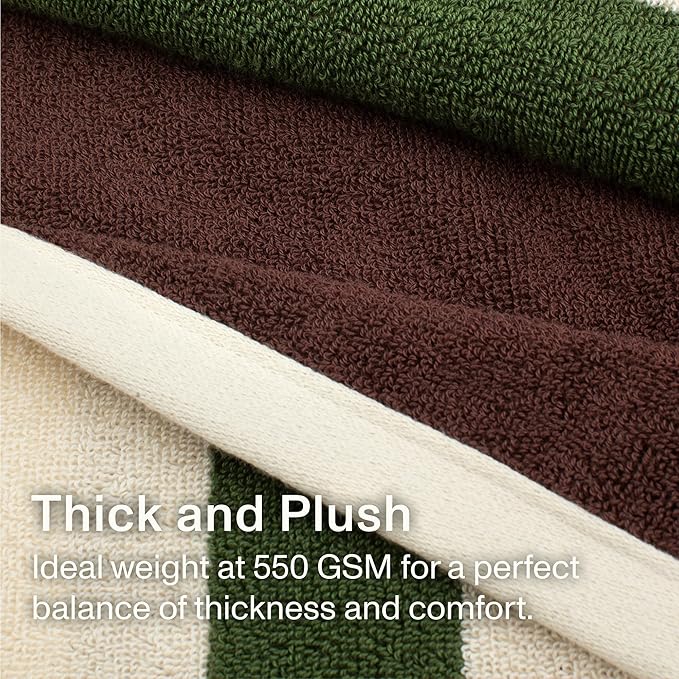 Towels - Ultra Soft, Thick and Plush, Reversible - 2 PC Luxury Hand Towels (16"x 28"), 550 GSM,100% Combed Cotton, Made in Portugal, Perfect for Home and Bathroom, Wildwood Cognac -Janus