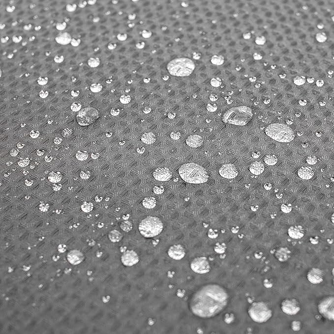 River Dream Heavyweight No Hooks Required Dotted Waffle Weave Shower Curtain with Snap in Liner -Extra Long 71W x 86H,Hotel Grade,Spa Like Bath Curtain,Graphite Grey