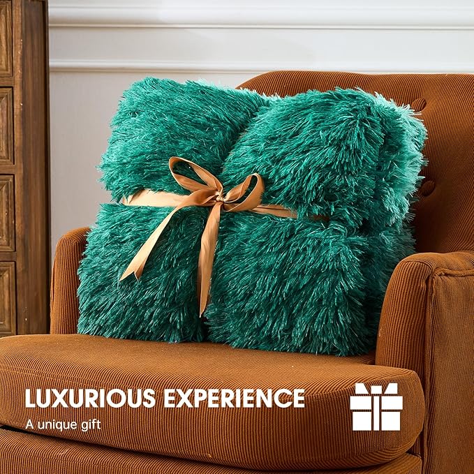 Heated Electric Blanket Throw–Faux Fur with Soft Thick Sherpa,Warm Winter Birthday Gifts for Women Grandma10 Heat Settings,5 Time Settings with Fast Heating, 50x60, Forest Mist
