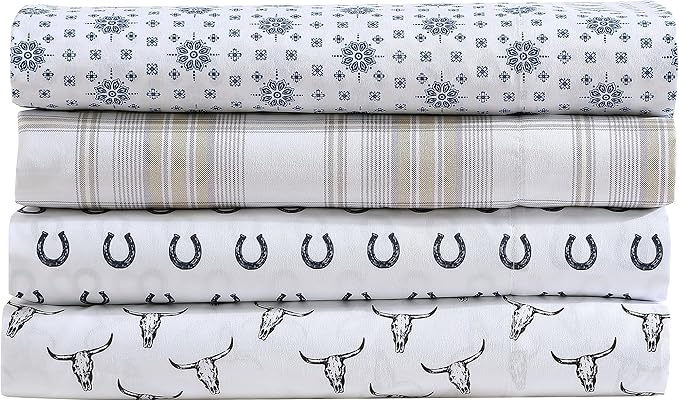 Wrangler - Full Bed Sheets, Ultra-Soft & Lightweight Bedding with Matching Pillowcases, Lightweight Bed Set for All Season Comfort, Oeko-Tex Certified (Dayton Valley Plaid Beige)