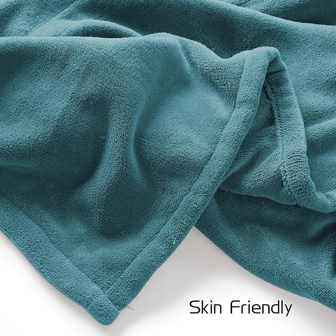 Electric Heated Throw 50"x60" Size with Handheld Controller, 4 Temperature Settings & 3 Hour Auto Coral Fleece Shut-Off-Machine Washable-Teal