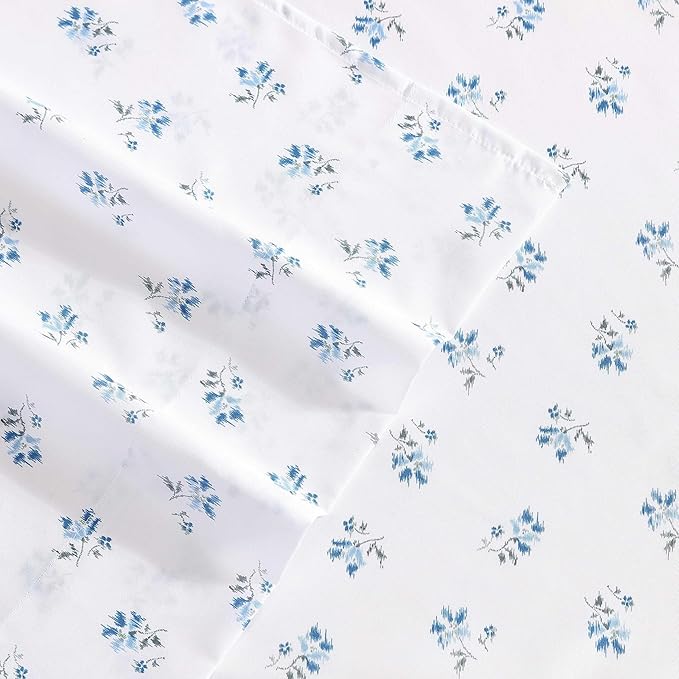 Wrangler - Full Bed Sheets, Ultra-Soft & Lightweight Bedding with Matching Pillowcases, Lightweight Bed Set for All Season Comfort, Oeko-Tex Certified (Sketchy Ditsy Blue)