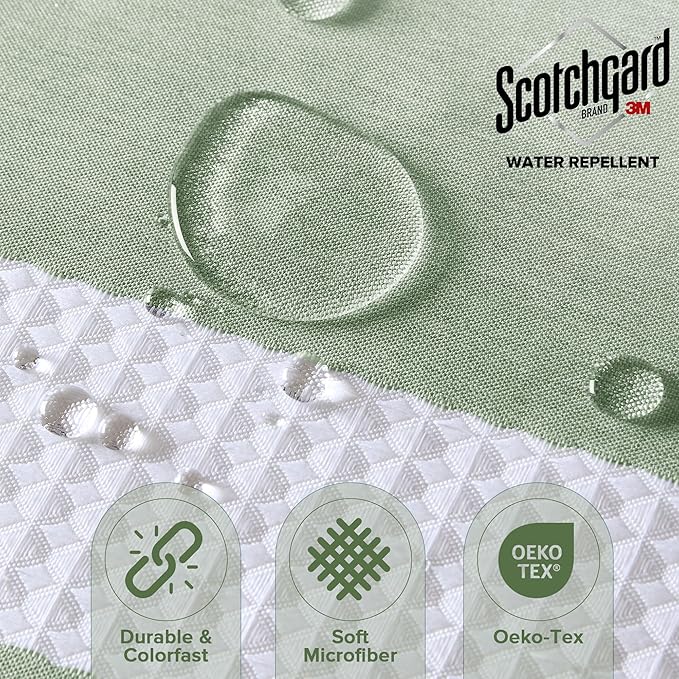 Madison Park Shower Curtain Spa Waffle Weave Extra Long Shower Curtain for Bathroom 3M Scotchgard Moisture Management, Spa Quality Modern Shower Curtains for Bathroom, Extra Long 72"x84" Sage Green
