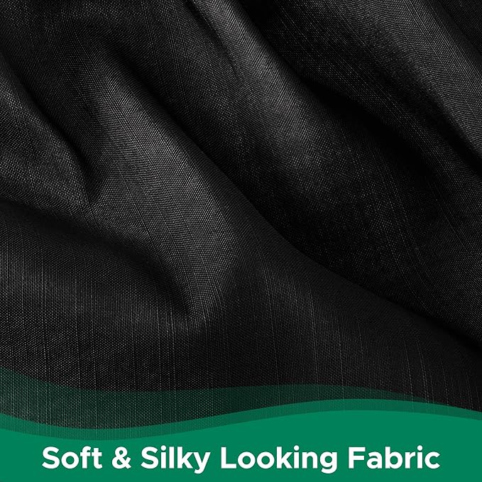 Biscaynebay Wrap Around Bed Skirts for Queen Beds 16" Drop, Black Adjustable Elastic Dust Ruffles Easy Fit Wrinkle & Fade Resistant Silky Luxurious Fabric Solid Machine Washable