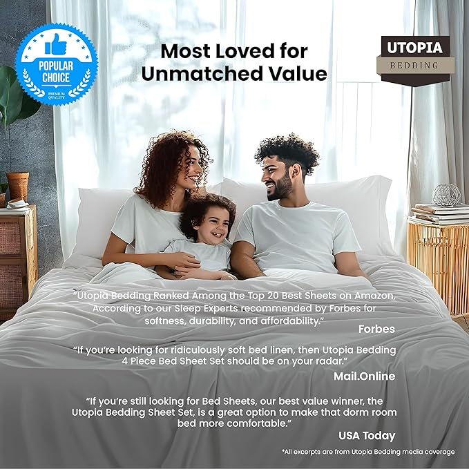 Utopia Bedding Queen Bed Sheets Set - Pack of 10 Sheet Sets - Perfect for Spa, Hotel, & Guest Bedroom - Brushed Microfiber - Shrinkage and Fade Resistant - Easy Care (White)