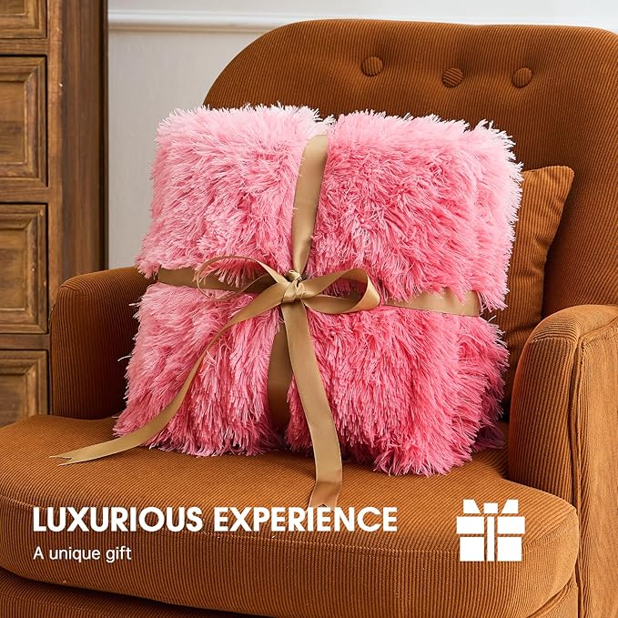 Heated Electric Blanket Twin,Warm Winter Birthday Gifts for Women Her Grandma–Faux Fur with Soft Sherpa,10 Heat Settings,5 Time Settings with Fast Heating, 62x84, Baby Pink