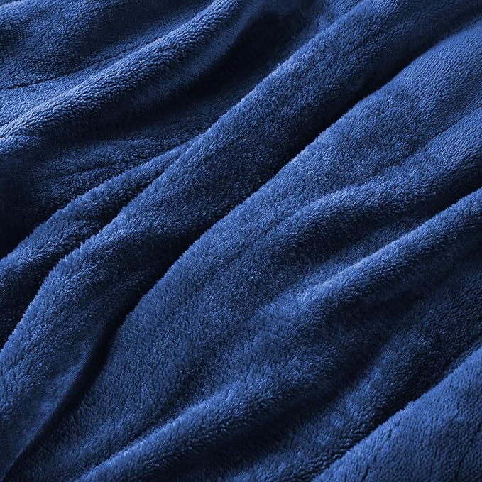 Electric Heated Blanket Throw Size 50" x 60", Super Cozy Soft Warmth with 6 Heat Levels & 3 Hours Auto Off, Home Office Use, Navy Blue
