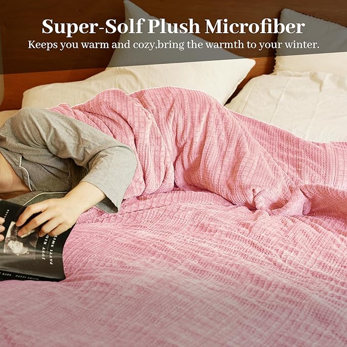 Electric Blanket Twin Size 62''X84'' - Heated Blanket with Single Control Fast Heating 9 Heating Levels & 10 Hours Auto Off,ETL Certified Machine Washable (Light Pink)