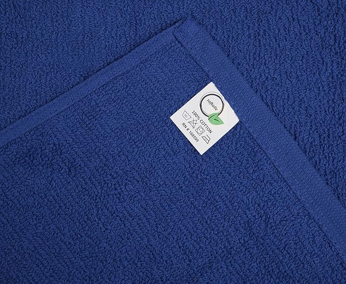Softolle Salon Towels – Pack of 24 (16"x27") 100% Cotton Ring Spun (Not Bleach Proof) Ultra Soft, Highly Absorbent Hand Towels – Bulk for Spa, Gym & Salon (Navy Blue)