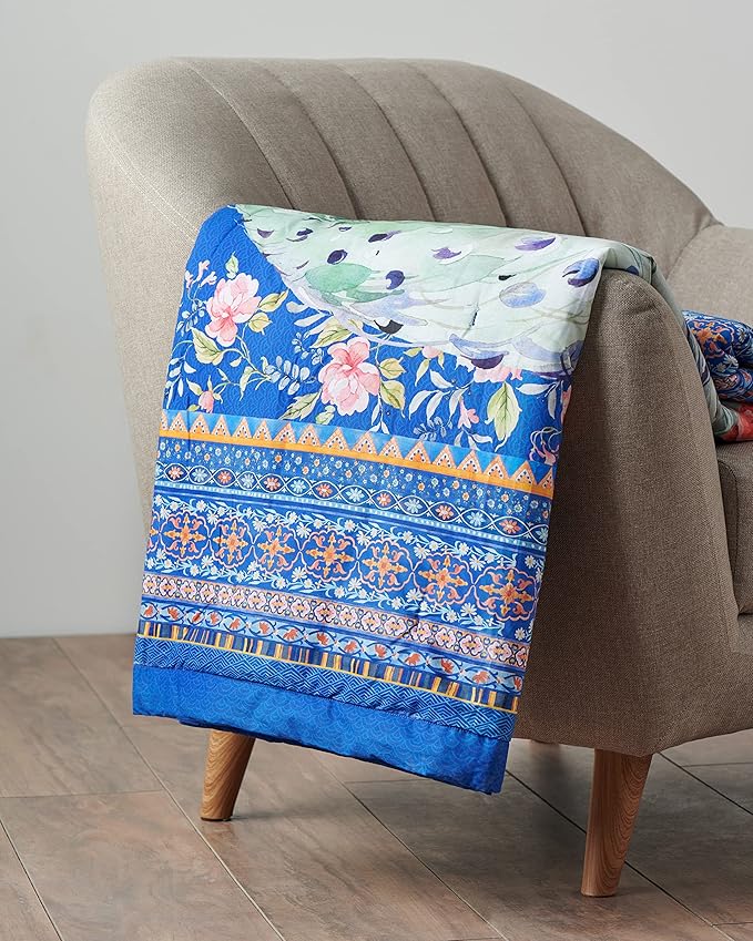 Maison d' Hermine Throw Blanket for Couch Lightweight Soft Warm Breathable Cotton Throw Blankets for Bed Girls Boys Women Men Gifts Sofa Travel Living Room Chair Bedding (50"x60", Peacock)