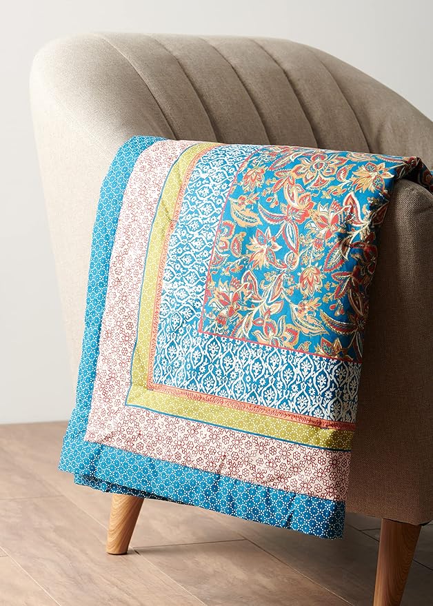 Maison d' Hermine Throw Blanket for Couch Lightweight Soft Warm Breathable Cotton Throw Blankets for Bed Girls Boys Women Men Gifts Sofa Travel Living Room Chair Bedding (60"x80", Kerala)