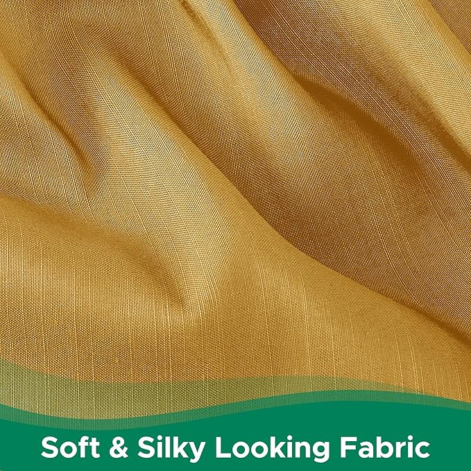 Biscaynebay Wrap Around Bed Skirts for King & Cal King Beds 21" Long Drop, Gold Adjustable Elastic Dust Ruffles Easy Fit Wrinkle Resistant Silky Luxurious Fabric Machine Washable
