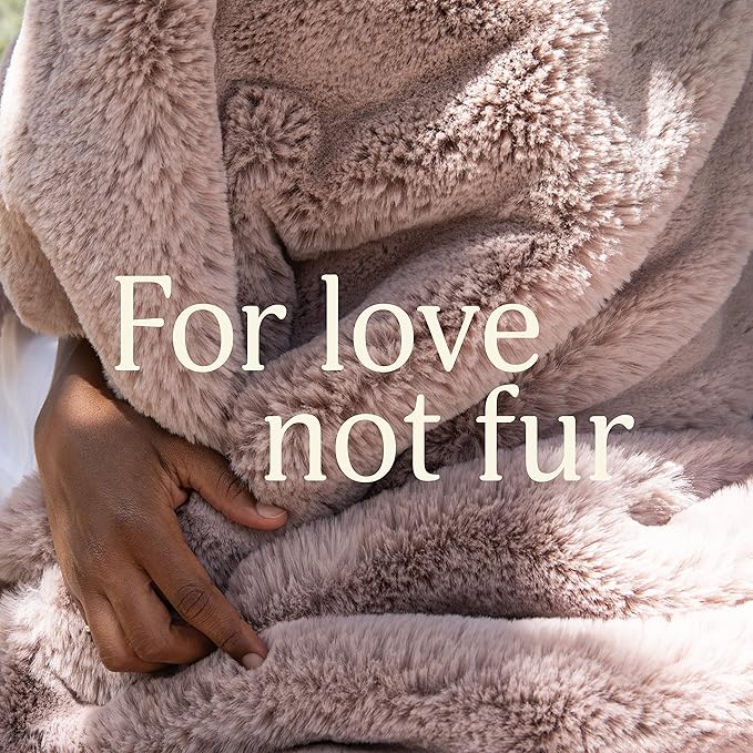 UnHide Marshmallow - Faux Fur Blanket - Heavy Weight, Extra Soft Blanket - Made from Recycled Materials - Machine Washable - Medium (60" x 80") - Mocha Shar Pei