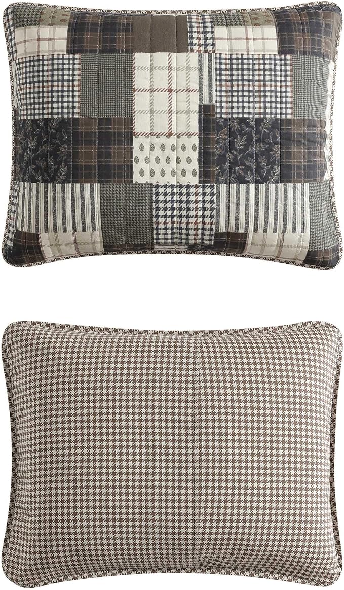 Eddie Bauer - Twin Quilt Set, Naturally Soft Cotton Bedding w/a Lightweight Feel for All-Year Comfort, Reversible w/Matching Pillowcase, 2 Piece Bed Set (Antique Brown)