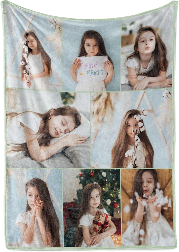 Ships Next Day, Custom Blanket with Picture - Printed in USA, Personalized Photo Blanket (Fleece - 30x40)