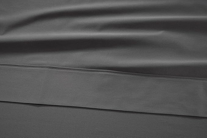 LANE LINEN Queen Size Bed Sheets Set – 450 Thread Count 100% Natural Cotton Cooling Sheets, Hotel Luxury Soft Sateen Finish, Snug Fit 15" Deep Pocket Elasticized Fitted Sheet – Charcoal