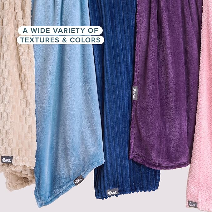 Bare Home Fleece Blanket - Throw/Travel - Ultra-Soft Lightweight for Bed, Sofa, and Couch - Luxury Microplush - Cozy Warm Blanket (Throw/Travel, Taupe)