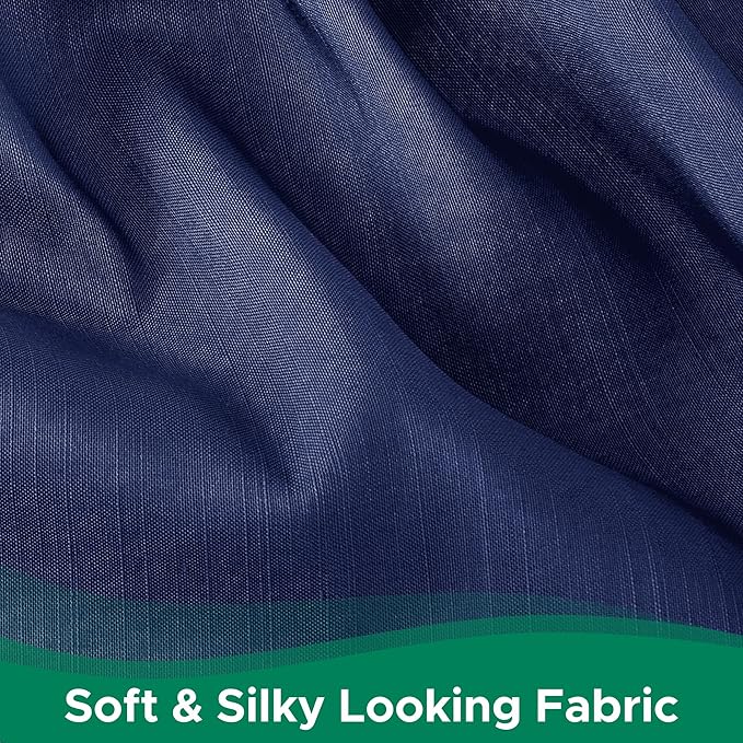 Biscaynebay Wrap Around Bed Skirts for Queen Beds 19" Long Drop, Navy Adjustable Elastic Dust Ruffles Easy Fit Wrinkle & Fade Resistant Silky Luxurious Fabric Solid Machine Washable
