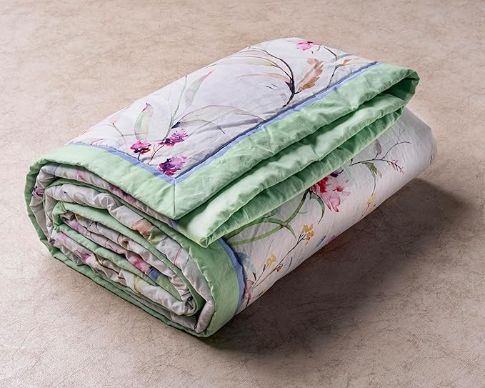 Maison d' Hermine Throw Blanket for Couch Lightweight Soft Warm Breathable Cotton Throw Blankets for Bed Girls Boys Women Men Gifts Sofa Travel Living Room Chair Bedding (50"x60", Summer Floral)