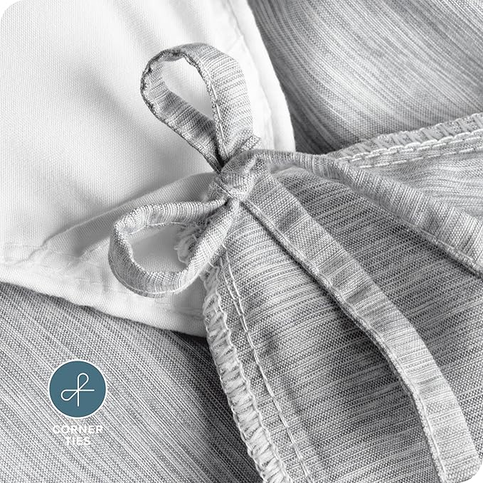 Bare Home Bedding Duvet Cover Oversized King Size - Premium 1800 Super SoftCollection - Lightweight, Duvet Cover - Soft Textured Bedding (Oversized King, Heathered Pewter)