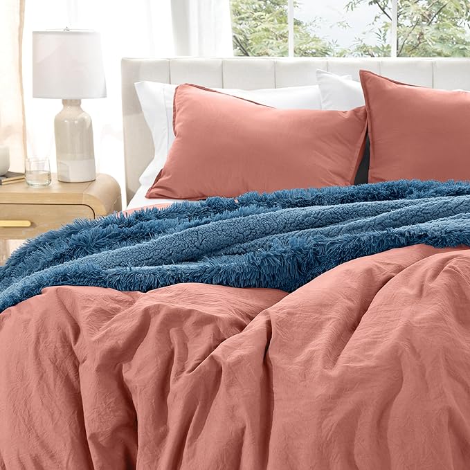 Bare Home Microfiber Duvet Cover Set - Ultra Soft Washed Microfiber - King/California King - Linen-Like Look - Easy Care - Breathable Fabric - Our Softest Duvet Cover Set (King/Cal King, Dusty Rose)