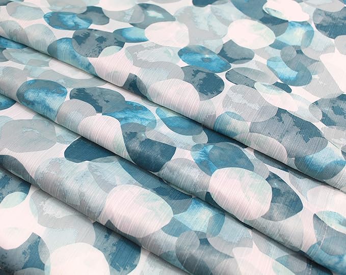 Serafina Home Mineral Blue Teal Modern Fabric Shower Curtain for Bathroom: Cascading Water Splash Pattern of Turquoise, Aqua, and White
