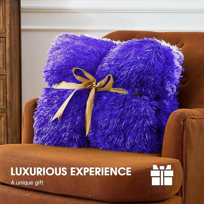 Heated Electric Blanket Twin,Warm Winter Birthday Gifts for Women Her Grandma–Faux Fur with Soft Sherpa,10 Heat Settings,5 Time Settings with Fast Heating, 62x84, Sunset Purple