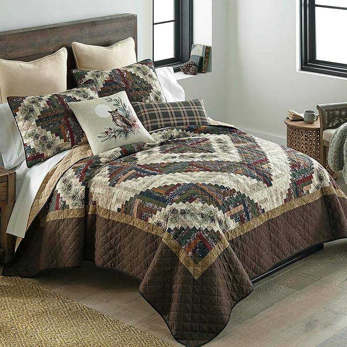 Donna Sharp King Bedding Set - 3 Piece - Whitley Lightweight Quilt Set with King Quilt and Two King Size Pillow Shams - Machine Washable