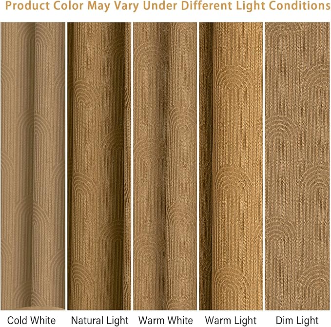 Awellife Boho Shower Curtains for Bathroom Cotton Fabric Touch Terracotta Bohemian Mid Century Minimalist Arch Brown 72" L X 72" W