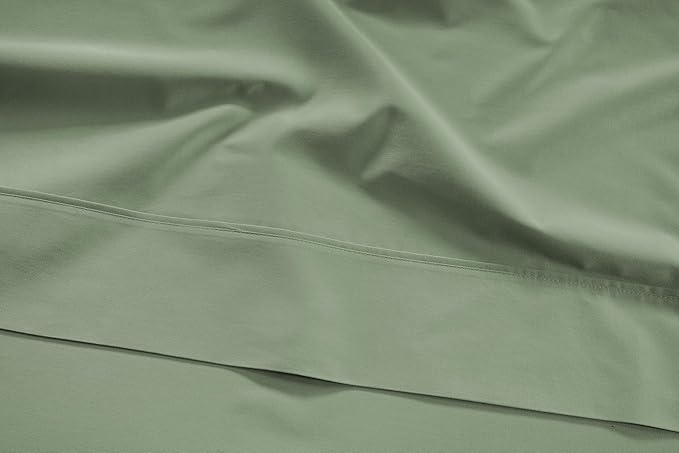 LANE LINEN Twin Sheets Set - 450 Thread Count 100% Cotton 3 Pc Twin Bed Sheets, Luxurious Satin Bedding, Breathable and Cotton Sheet - Iceberg Green