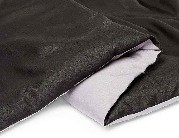 Amazon Basics Comforter Blanket Full/Queen, Reversible, Lightweight Microfiber, All Season, Black/Grey